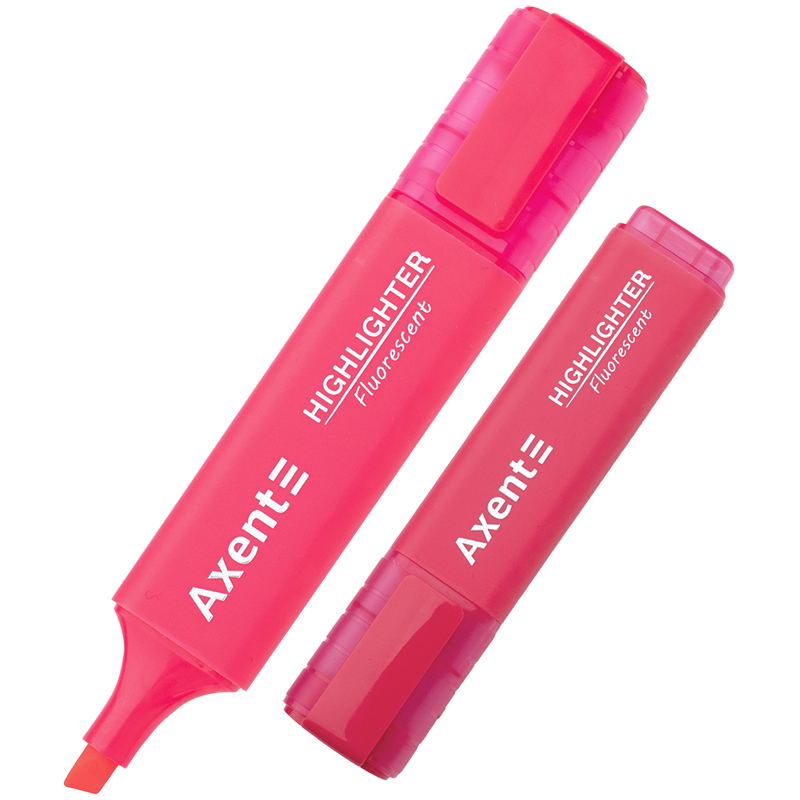 Маркер Axent Highlighter 2537-10-A, 1-5 мм, клиноподібний, рожевий